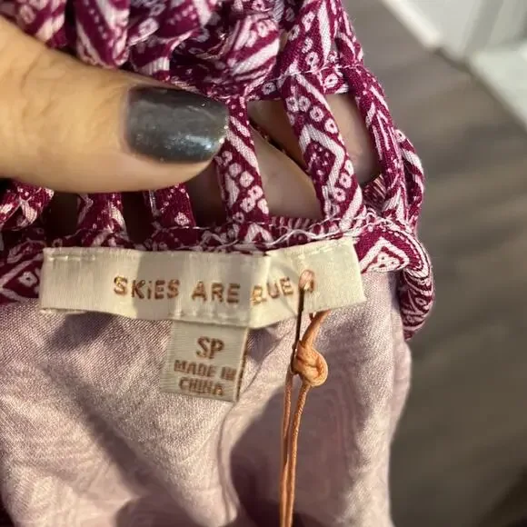 Skies Are Blue Dark Pink and White Sleeveless Tunic Size Small Petite - Picture 6 of 8